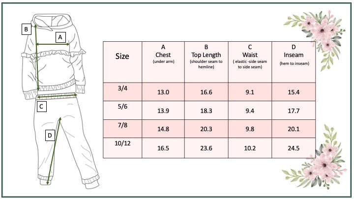 Kids Gray & Mustard Flower Hoodie Sweat Pant Loungewear Set: 3/4