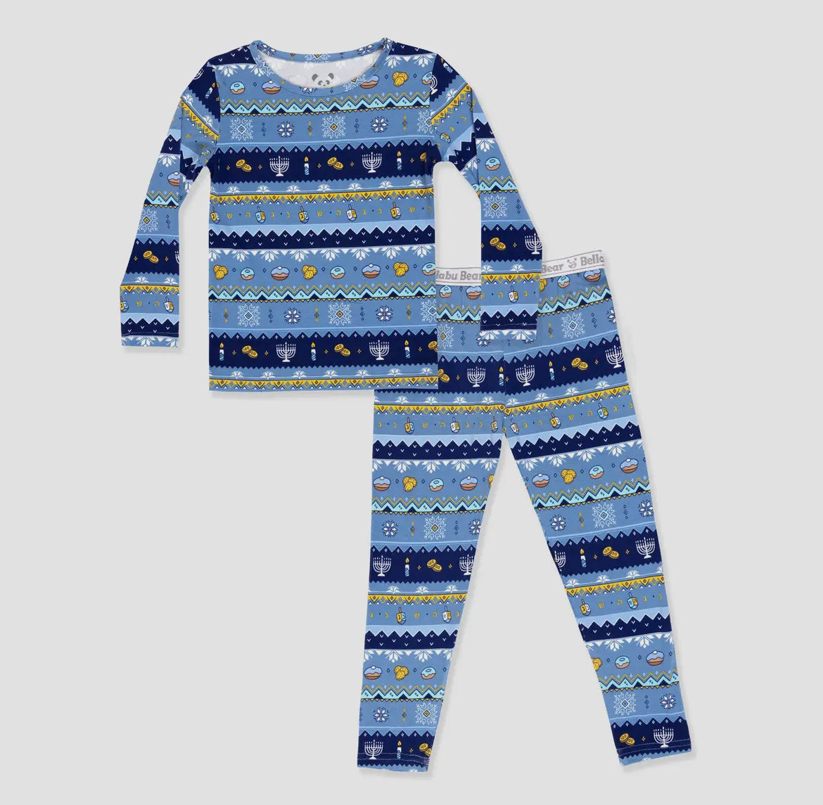 Hanukkah Fair Isle Bamboo Kids Pajamas