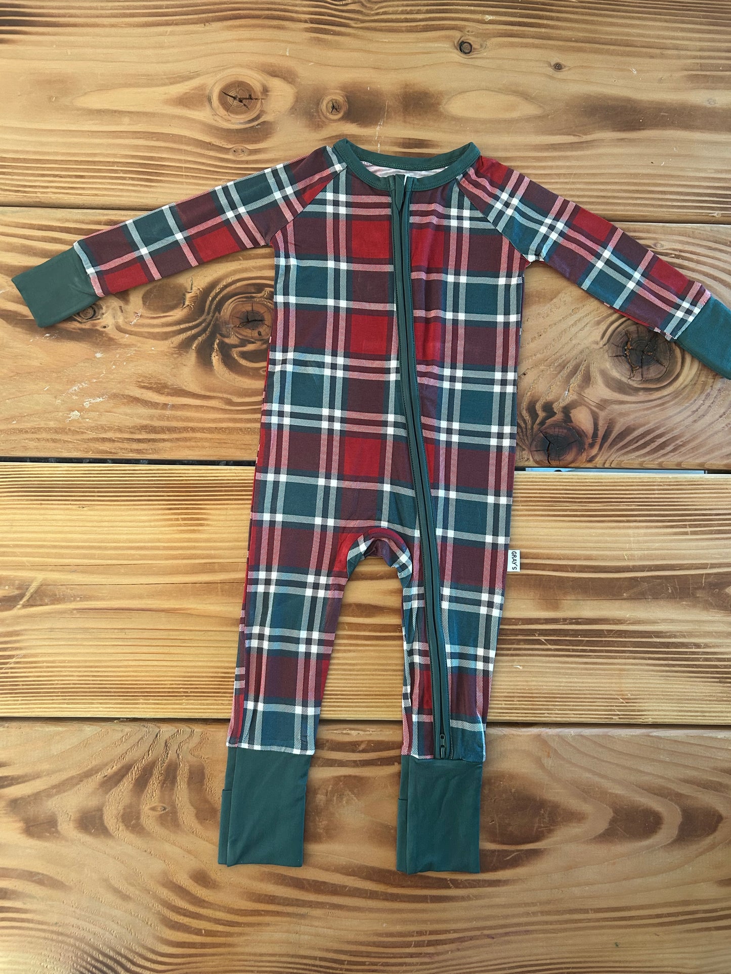 Gray's Bamboo Boy's Zippy Holiday Plaid Pajamas