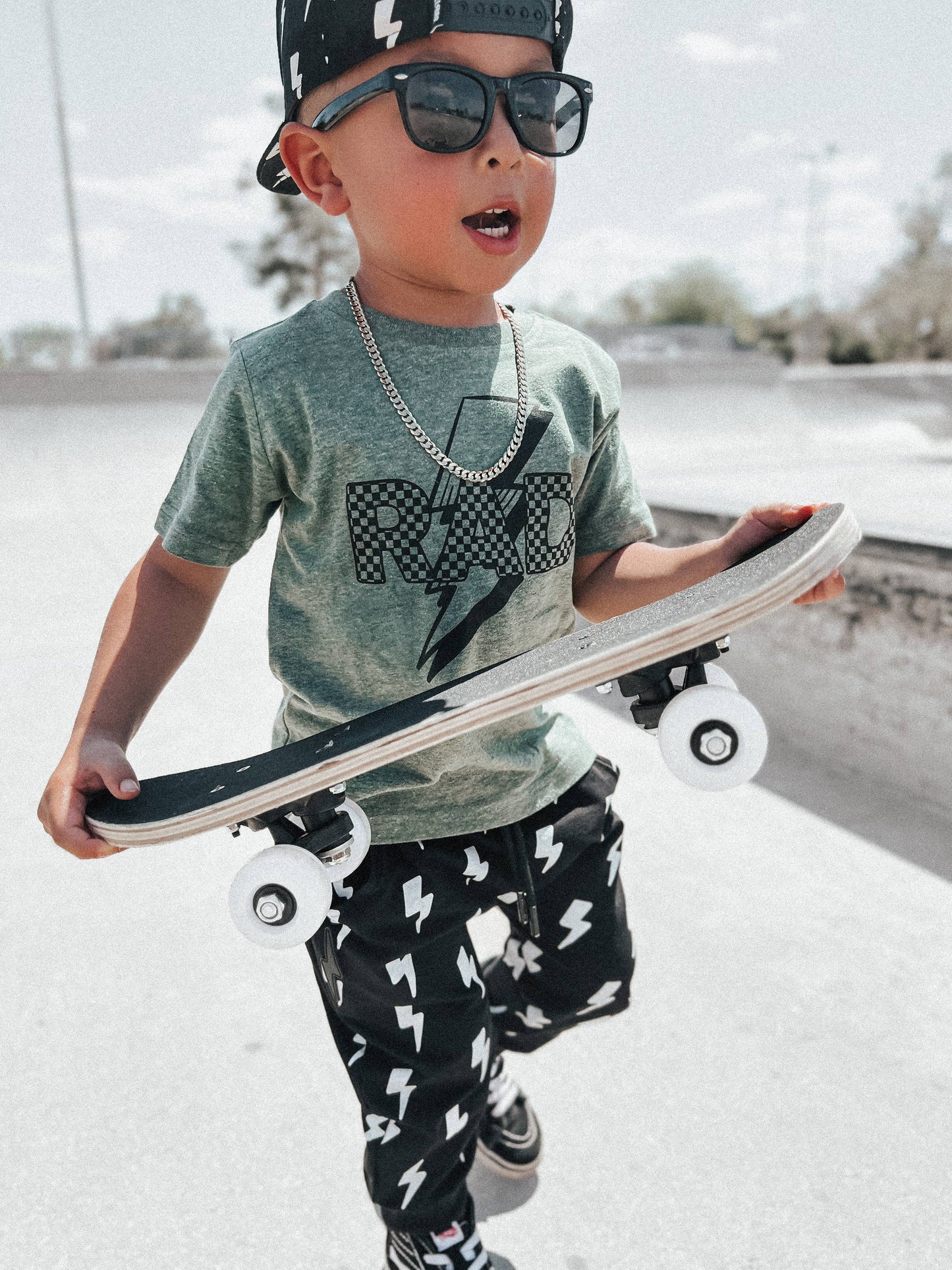 Rad | Boys Lightening Bolt and Checkered Shirt