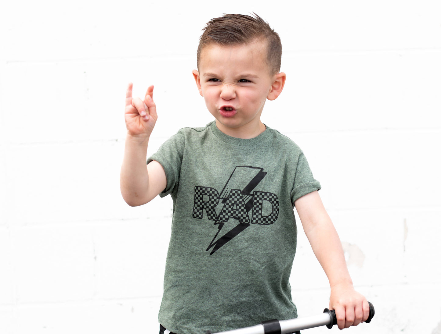 Rad | Boys Lightening Bolt and Checkered Shirt