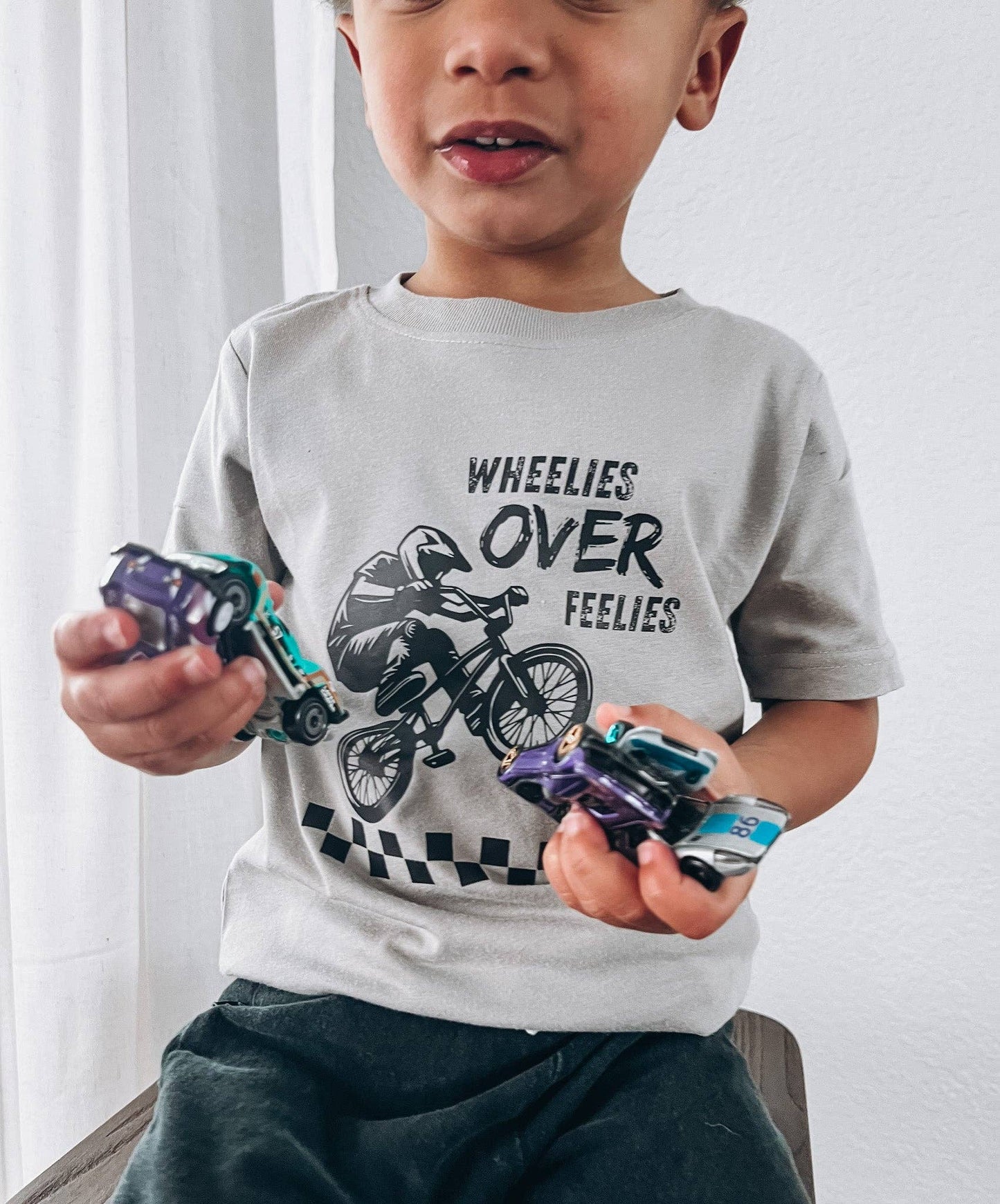Wheelies Over Feelies- Toddler Tee