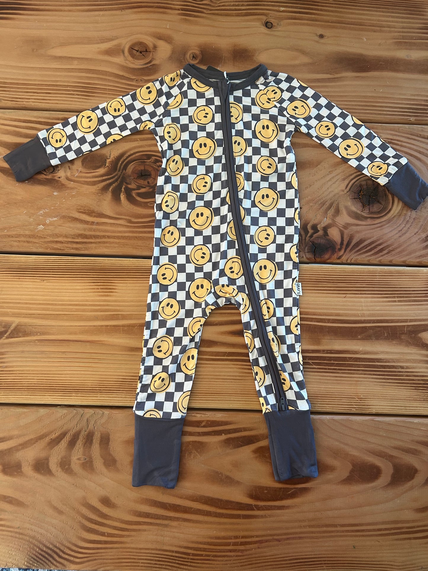 Gray's Bamboo Boy's Zippy Checked Smiley