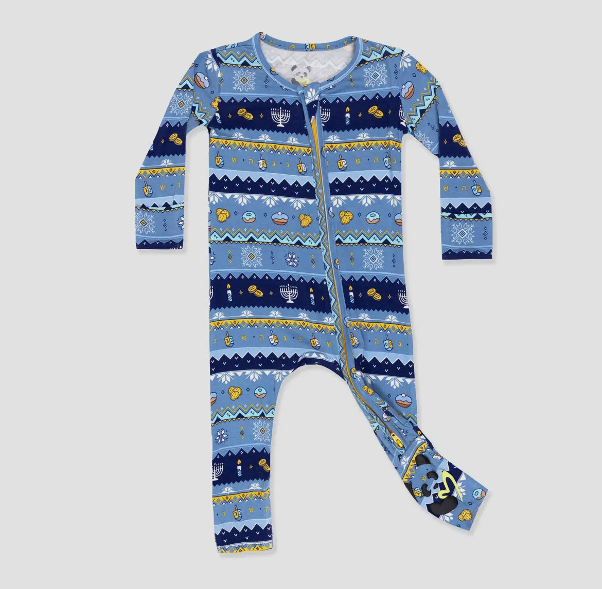Hanukkah Fair Isle Bamboo Convertible Footie
