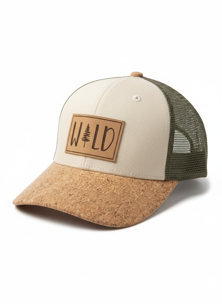 Wild tree snapback: Olive mesh cork bill