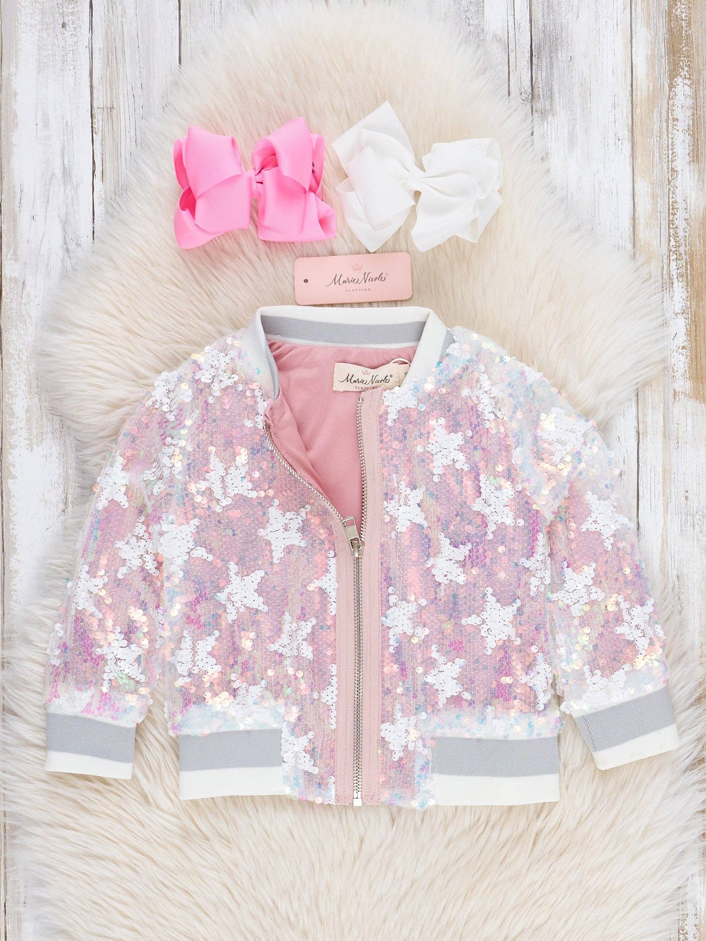 Star Power Sparkle Bomber Jacket