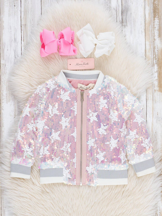 Star Power Sparkle Bomber Jacket