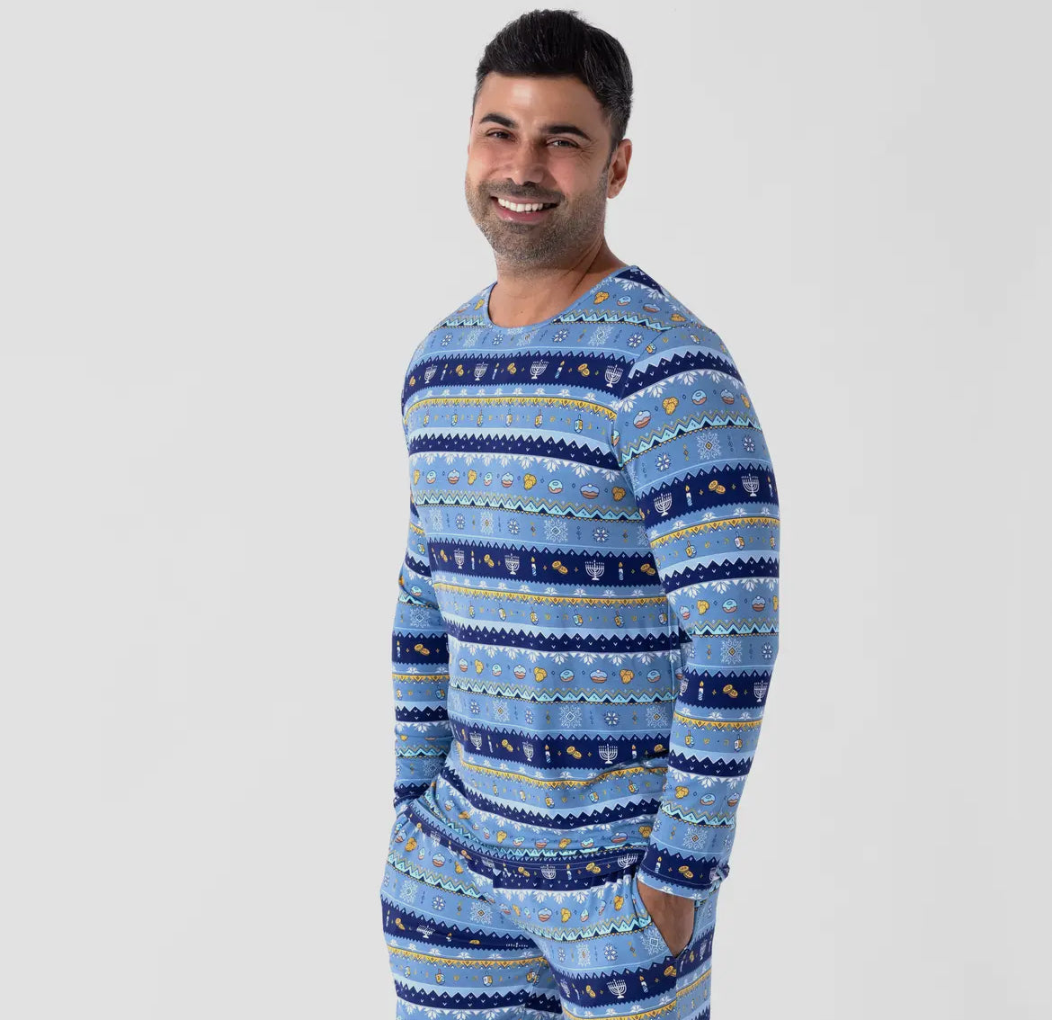Hanukkah Fair Isle Bamboo Men's Pajama Set