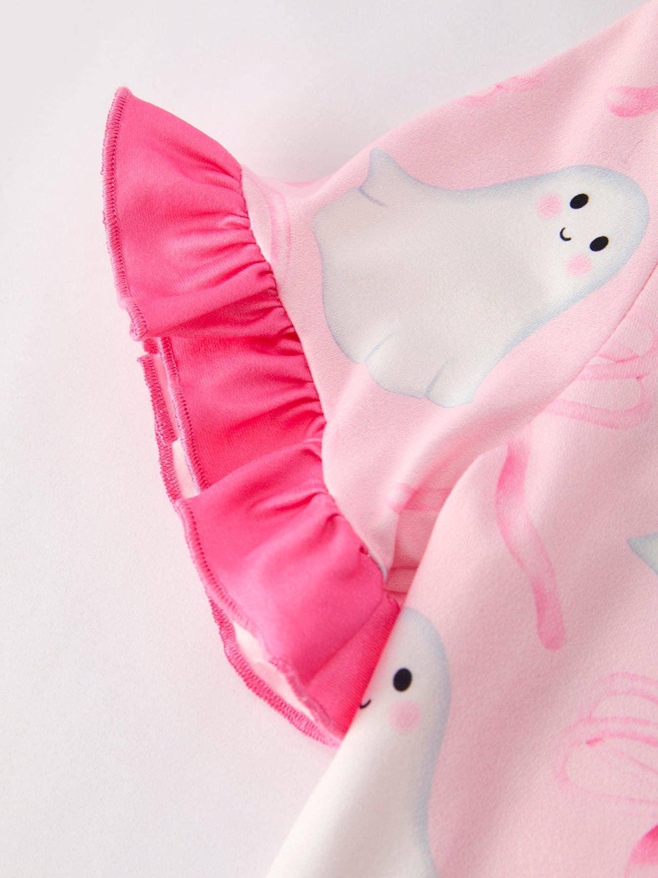 Halloween Ghost Short Sleeve Ruffled Girls Pajamas