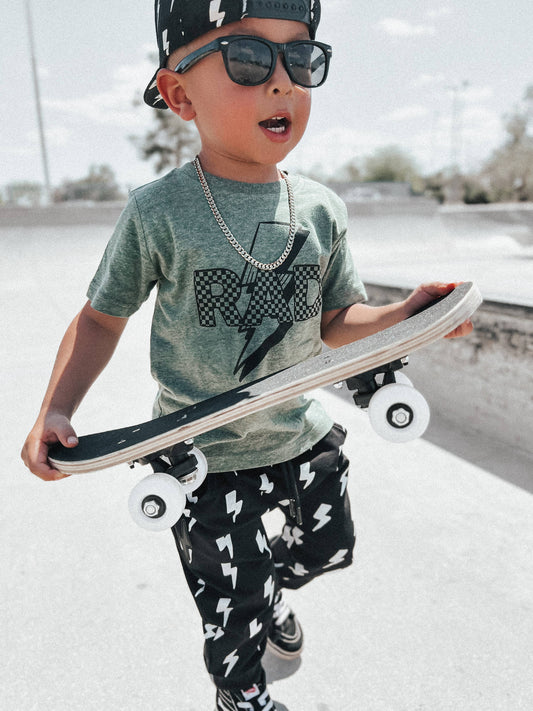Rad | Boys Lightening Bolt and Checkered Shirt
