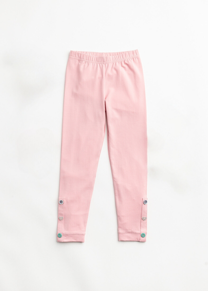 Cute as a Button Leggings: Pink Nectar