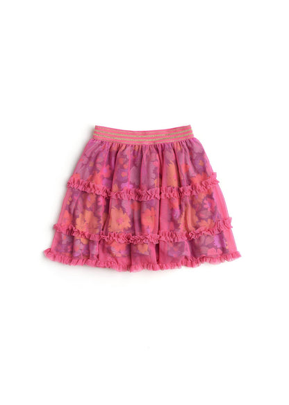 Peekaboo Pink Skirt: Flambe Pink & Flower Power