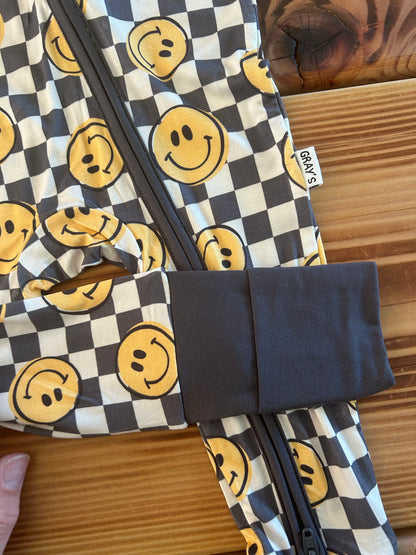 Gray's Bamboo Boy's Zippy Checked Smiley