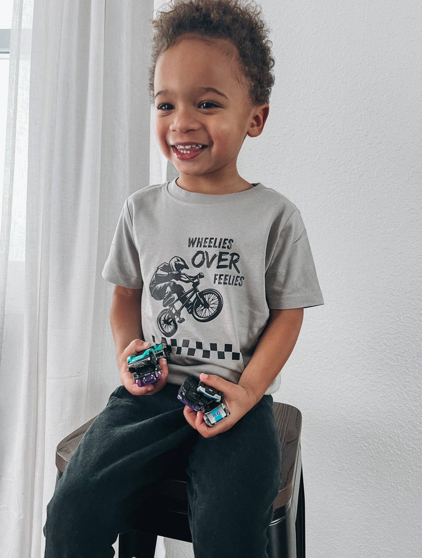 Wheelies Over Feelies- Toddler Tee