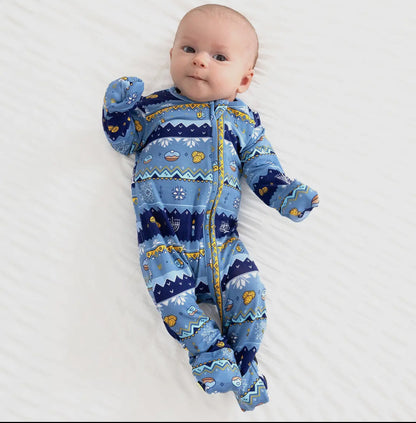 Hanukkah Fair Isle Bamboo Convertible Footie