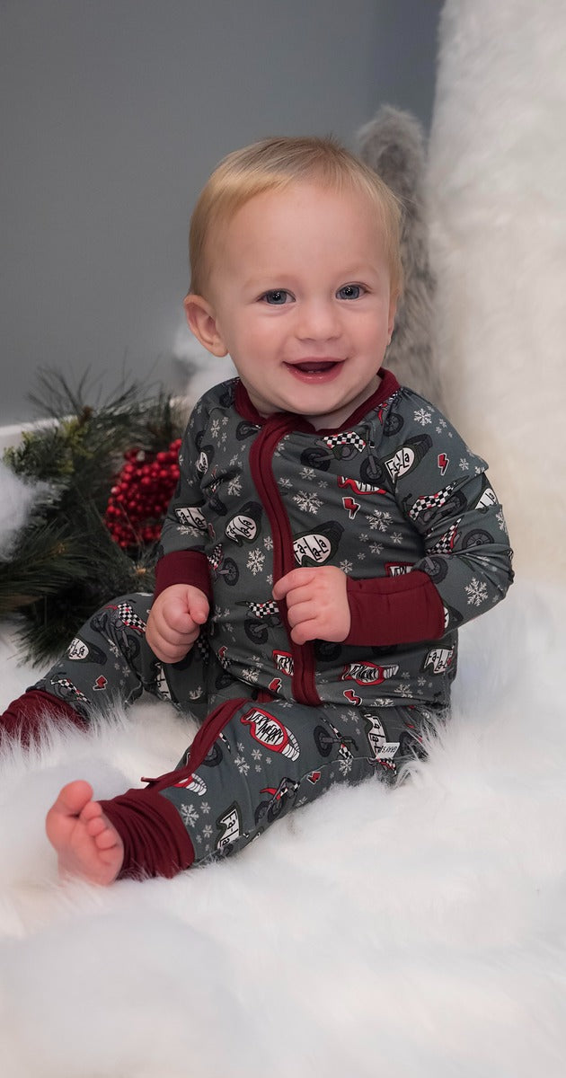 Gray's Bamboo Boy's Zippy Moto Holiday Pajamas