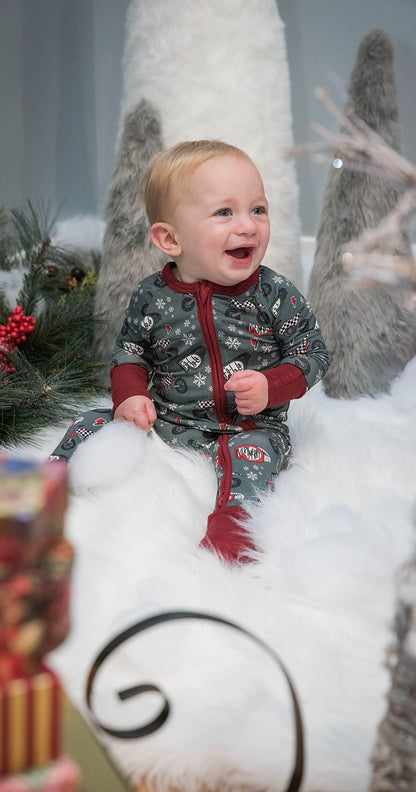 Gray's Bamboo Boy's Zippy Moto Holiday Pajamas
