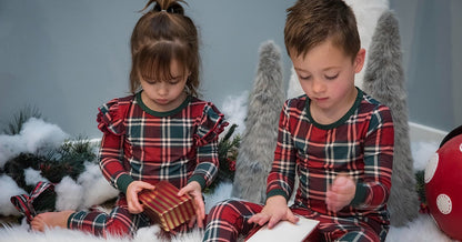 Gray's Bamboo Boy's 2 - Piece Holiday Plaid Pajamas