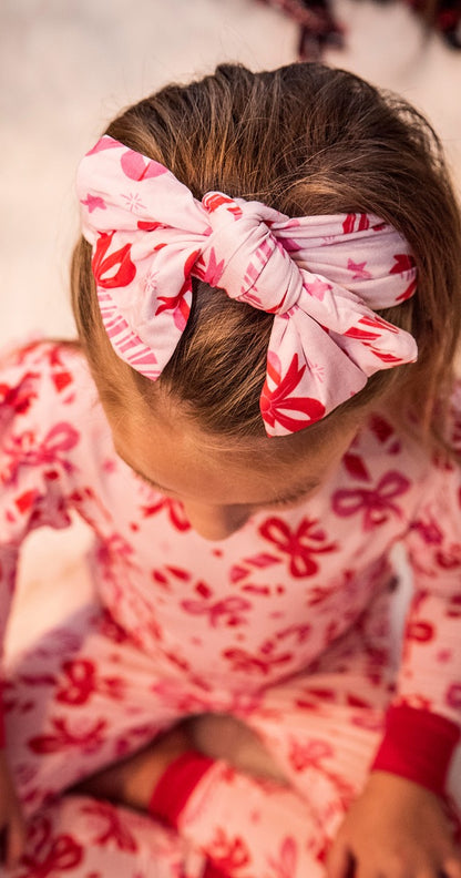 Gray's Bamboo Girl's 2 - Piece  Candy Cane Ruffle Pajamas