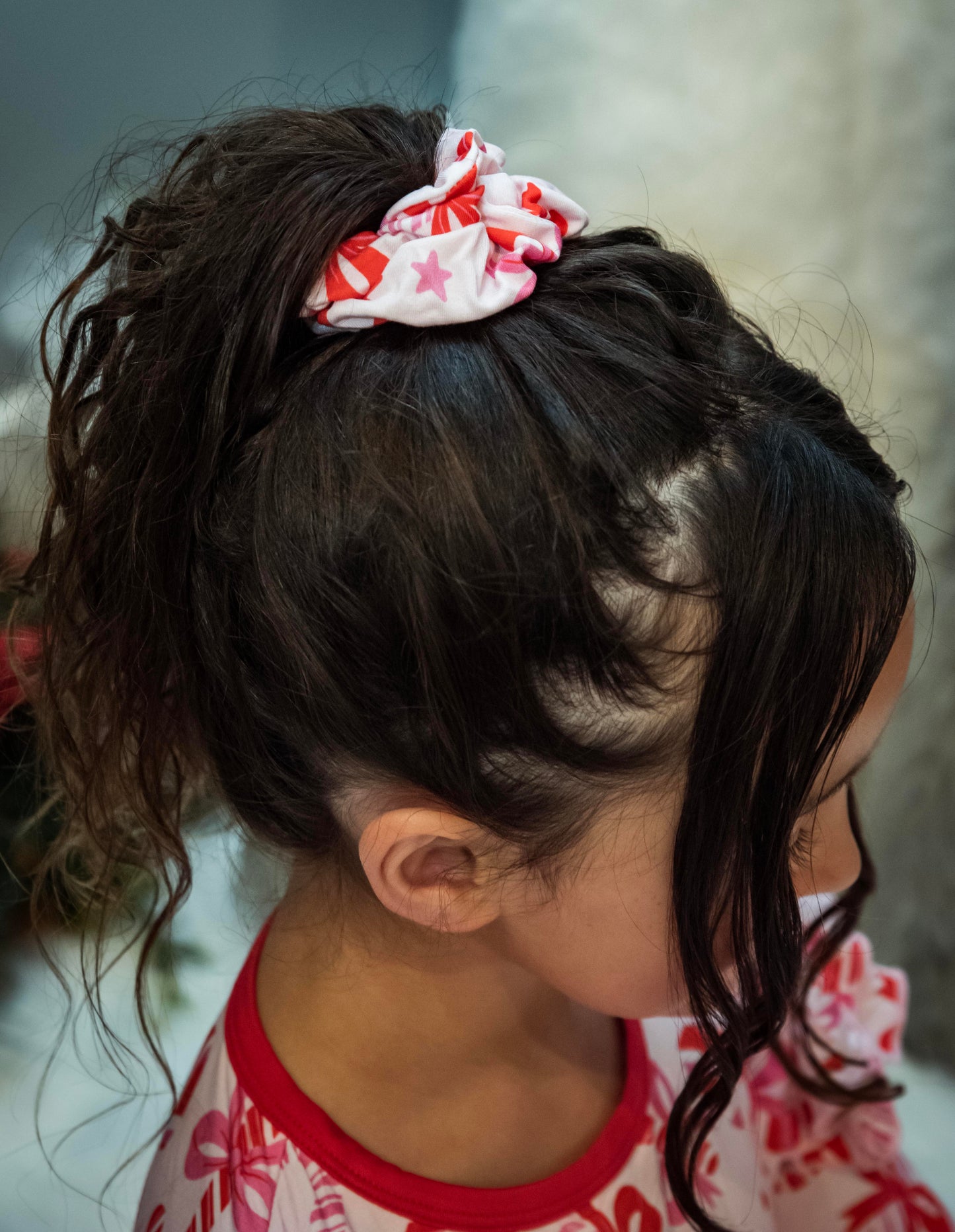 Gray's Bamboo Girl's 2 - Piece  Candy Cane Ruffle Pajamas