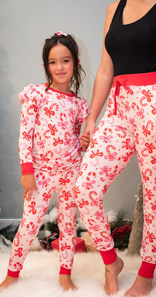 Gray's Bamboo Adult Candy Cane Joggers