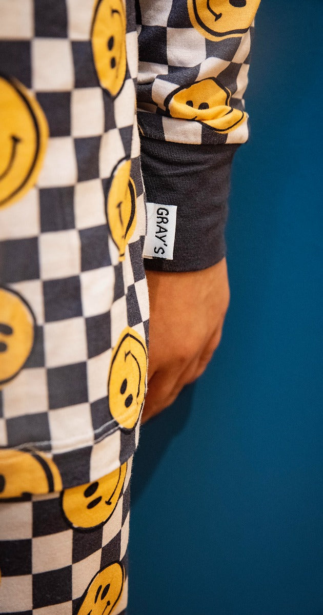 Gray's Bamboo Boy's 2-Piece Checked Smiley