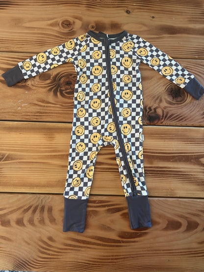 Gray's Bamboo Boy's Zippy Checked Smiley