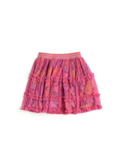 Peekaboo Pink Skirt: Flambe Pink & Flower Power