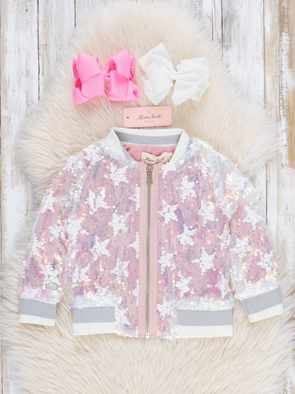 Star Power Sparkle Bomber Jacket